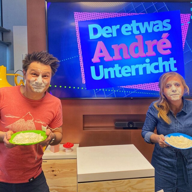 der etwas Andre Unterricht Die Sendung mit der Maus, Wissen macht Ah, 2 durch Deutschland Andre Gatzke Ferien TV Host Die Sendung mit dem Elefanten Pamela Fobbe Das Andre Spielebuch Pamela Fobbe Lockdown Homeschooling WDR ARD KIKA Mehl